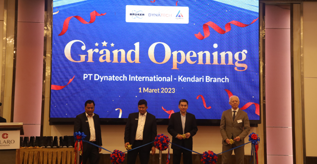 Grand opening ribbon cutting of Dynatech International Kendari branch